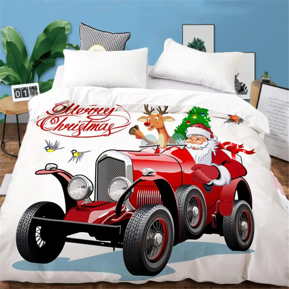 Рождественский пододеяльник из полиэстера с 3D Цифровым принтом Санта-Клауса