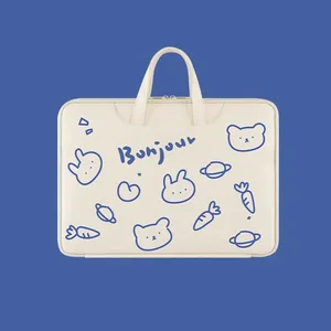 laptop bag 13 14 15 16 inch waterproof notebook bag sleeve for macbook case air pro huawei cute cartoon handbag for women girl free global shipping