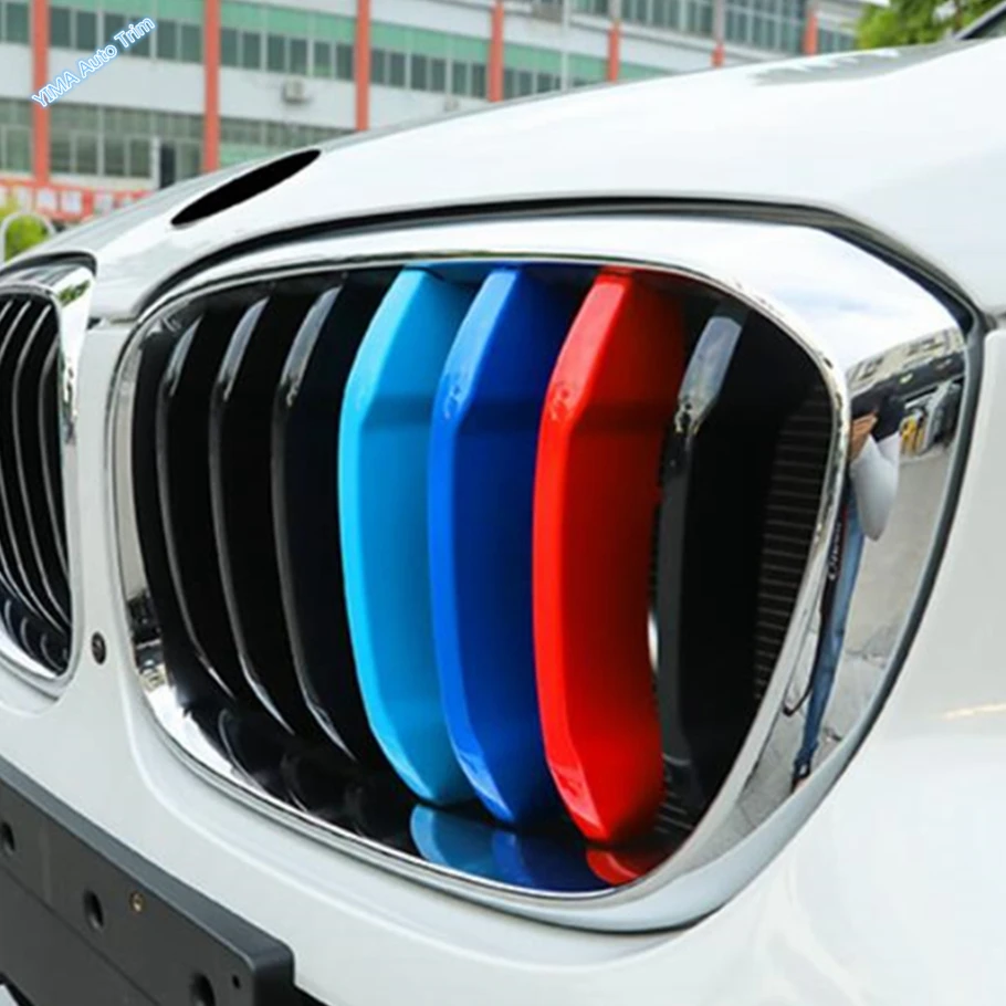 

Lapetus Car Styling Front Hood Grille Grill Inserts Racing Grille Strip Clip Cover Trim For BMW X3 G01 2018 2019 2020 Plastic