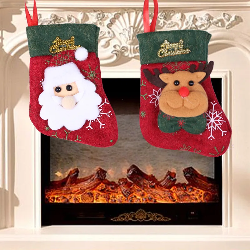 Christmas tree pendant Santa Claus little socks gift bag snowman | Дом и сад