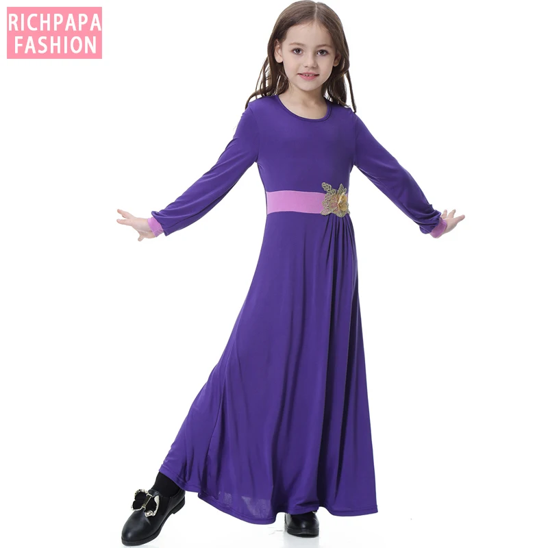 Платья 2019 абайя Дубай Арабский кафтан Турция детский мусульманский хиджаб