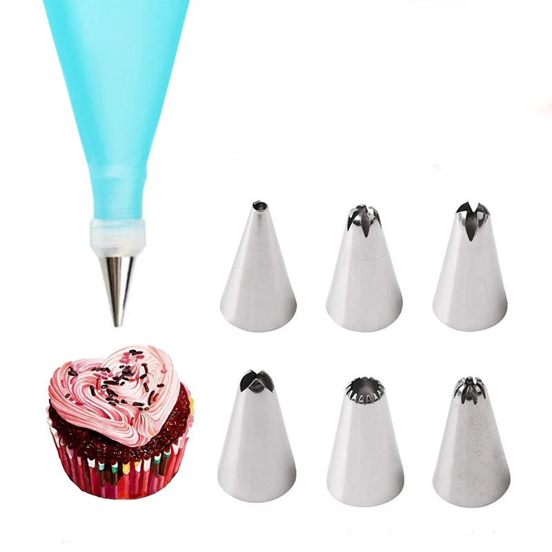 Глазурь трубопроводов Крем кондитерский мешок силиконовая нержавеющая сталь 6