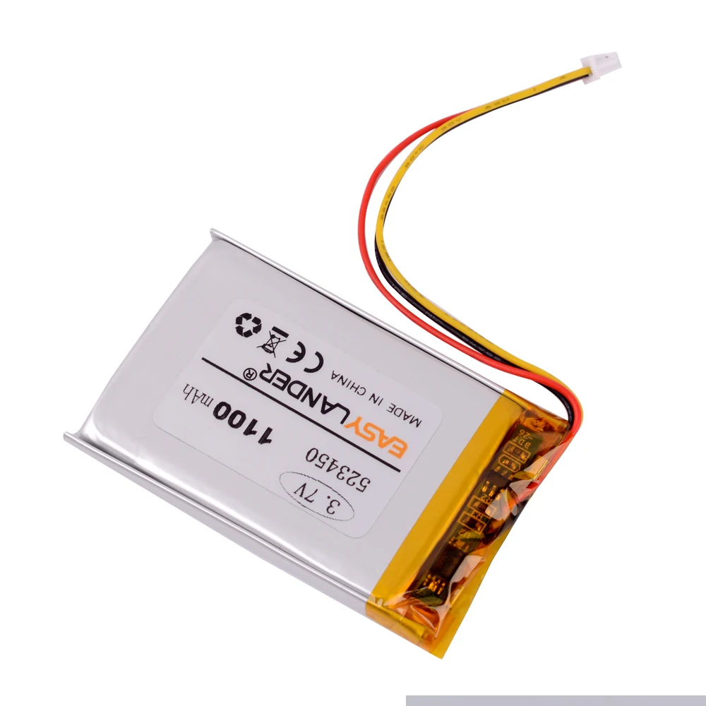 3 потока 523450 3,7 V, 1100 mAH, PLIB; полимерный литий-ионный/литий-ионный аккумулятор для gps, mp3, mp4, mp5, dvd, bluetooth, модельных игрушек