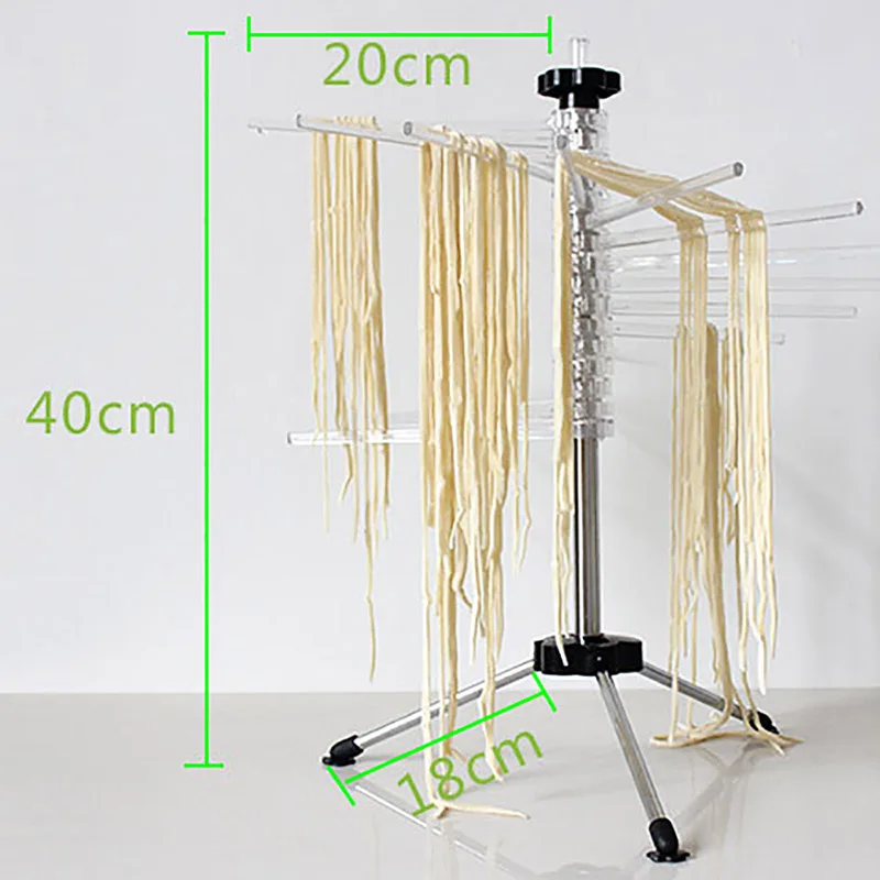 

3 Feet Noddle Drying Rack Manual Rotating Folding Noodle Rack Pasta Drying Stand Shelf Spaghetti, Tagliatelle, Fettuccine