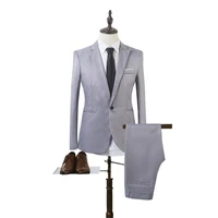 formal suit men 2pcs set business wedding office gentleman work suit men single button solid blazers men clothing mens suit