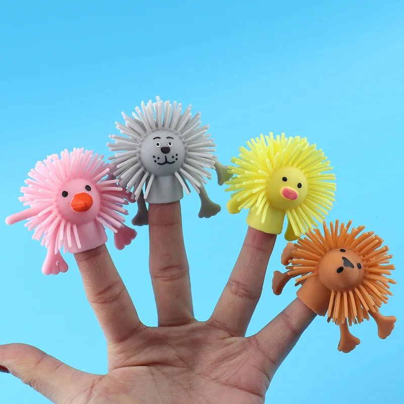 

4Pcs/Set Cartoon Animal Family Finger Puppet Soft Rubber Role Play Tell Story Cloth Doll Educational Toys For Children Kids Gift
