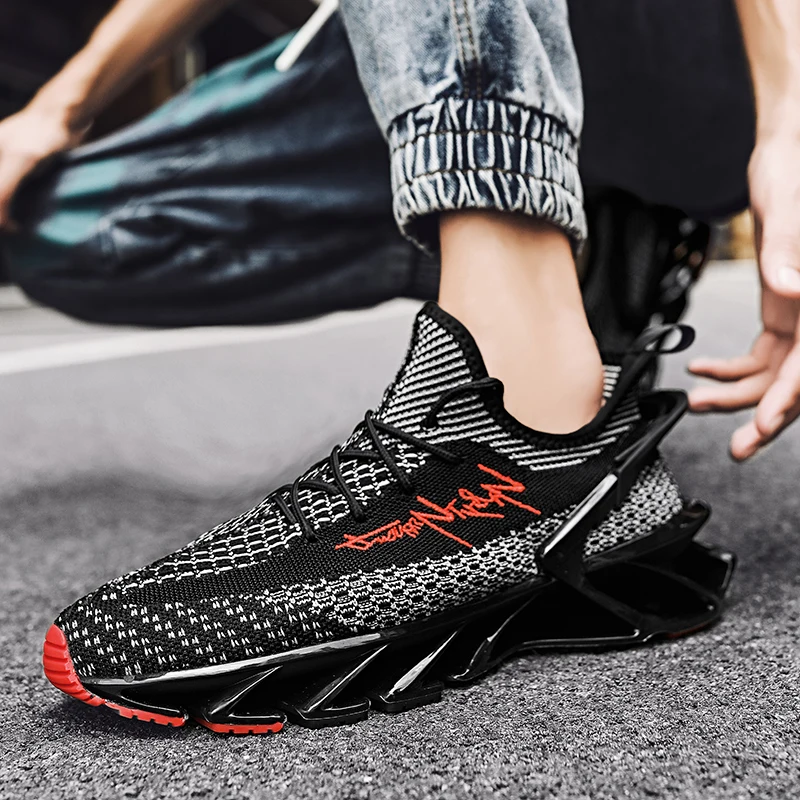 

Fashion Blade Sole Men's Shoes Breathable Mesh Men's Running Shoes Adult Men Walking Shoes Tenis Masculino Chunky Male Footwear