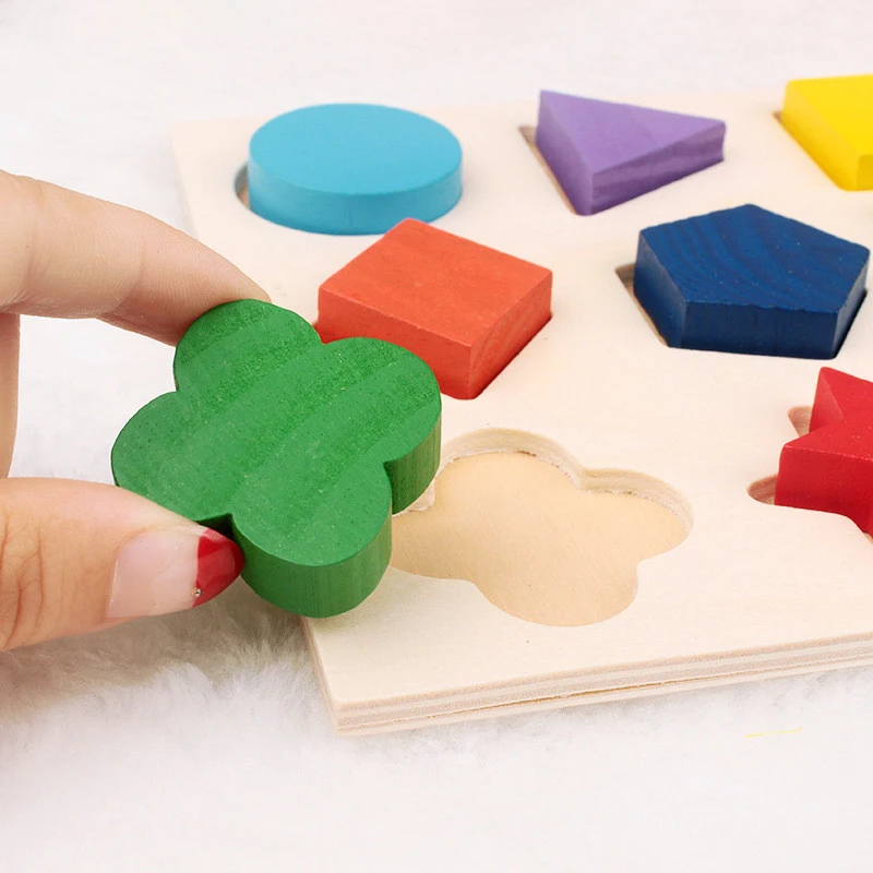 Девять сеток деревянные геометрические формы трехмерная головоломка Дошкольное