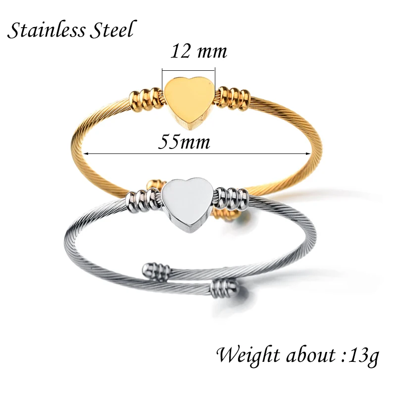 Nextvance Girls Gold Color Stainless Steel Heart Bracelet Bangle With Letter Fashion Initial Alphabet Charms Bracelets For Women |