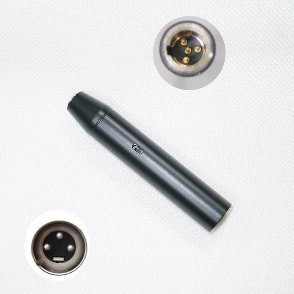 RK100PK XLR 3Pin 48V Phantom Power Adapter In-Line Preamplifier For Shure Microphone TA4F 4-Pin Connector Adaptor