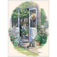 garden door scenery patterns counted cross stitch 11ct 14ct 18ct diy cross stitch kits embroidery needlework sets home decor