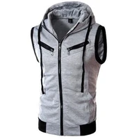 autumn winter mens casual zipper pockets vest mens tracksuit sportswear for fitness jogging running high quality male tops