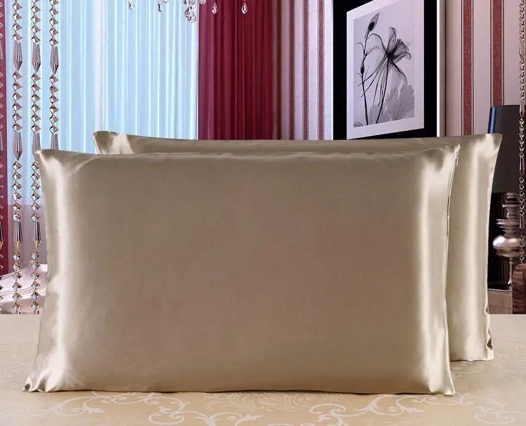 8 19m/m 100% pure silk pillowcase satin charmeuse fabric double side standard queen size 51cm*76cm | Дом и сад