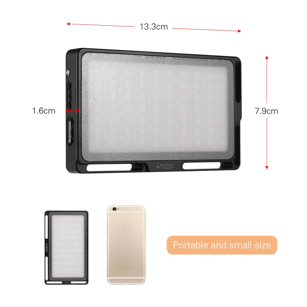 Andoer Светодиодная панель видео свет панели для YouTube DSLR камеры мини Карманная