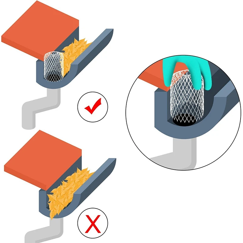 8 шт. сетчатый фильтр для листьев садовый карниз сливная труба крышка Бесплатная