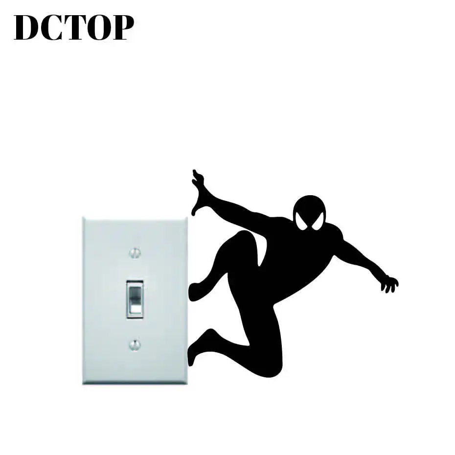 Креативный робот супер герой стиль свет Сменные наклейки Человек паук на стену