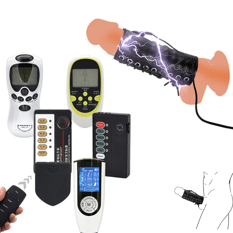 Электрошоковые Кольца для пениса регулируемые удлинитель медицинские