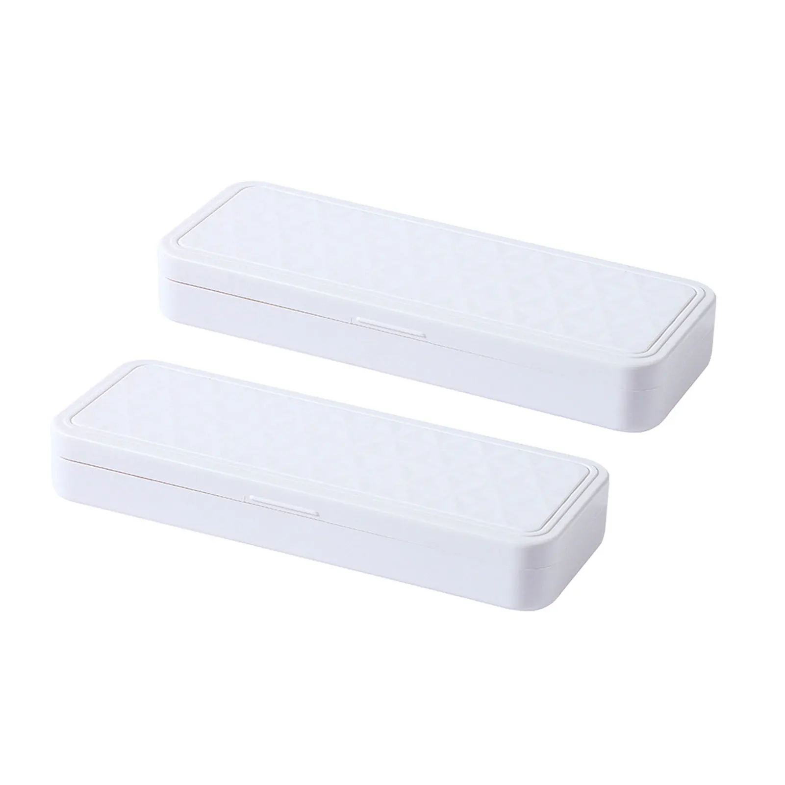

2pcs Simple ABS Large Capacity Desktop Home School Studying Pencil Box Double Layer Daily Stationery Storage Portable Office