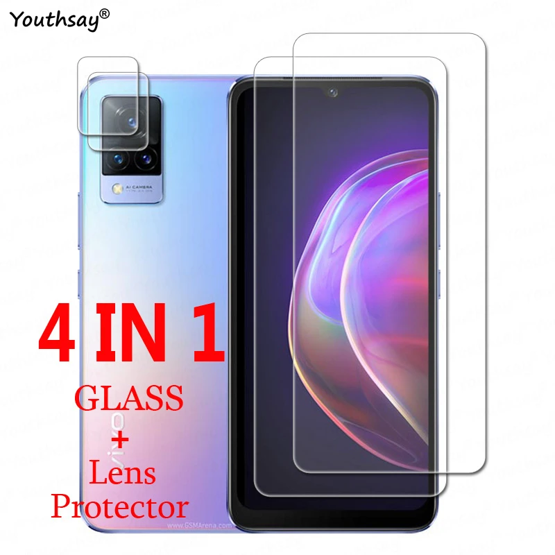 Vidrio templado para Vivo V21, pel&iacute;cula protectora transparente para pantalla de tel&eacute;fono, lente de c&aacute;mara, 5G, V21e, 5GGlass-0