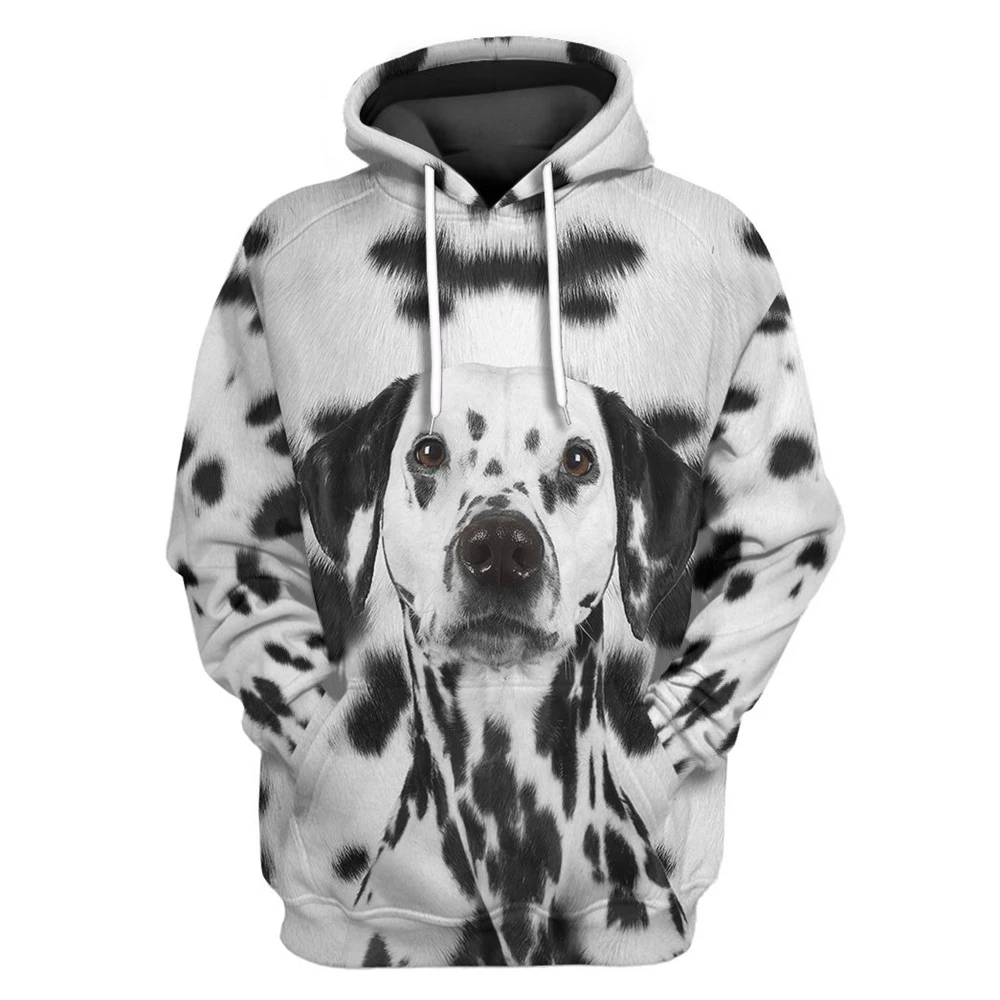 

CLOOCL Dalmatian Men Hoodie Long Sleeve Pocket Hoodie Pet Pocket Casual Sweatshirts Men Clothing Harajuku Streetwear