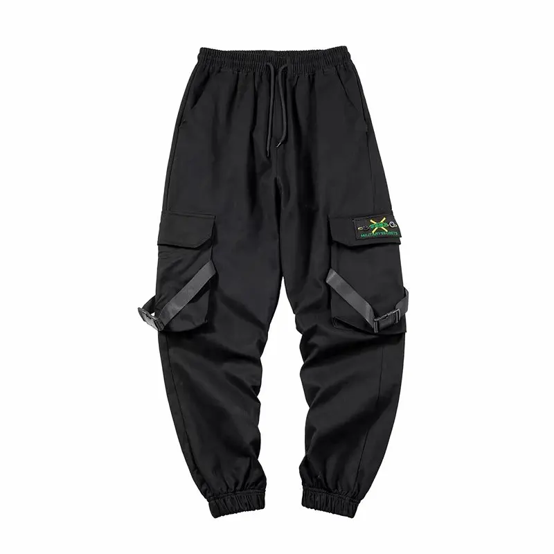 

Men's Cargo Pants Kpop Streetwear Reflective Letters Joggers Men Trousers Harem Pants Casual Men Clothing Elastic Waist Men Pant
