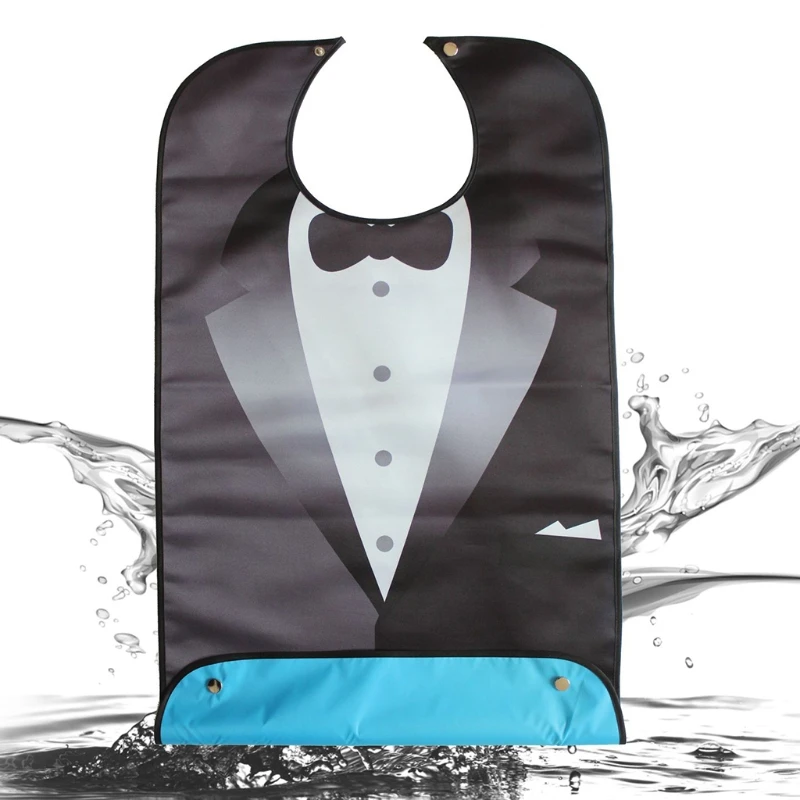 

Adults Waterproof Anti-oil Bib Elderly Aged Mealtime Cloth Protector Senior Citizen Aid Aprons Reusable Washable H055