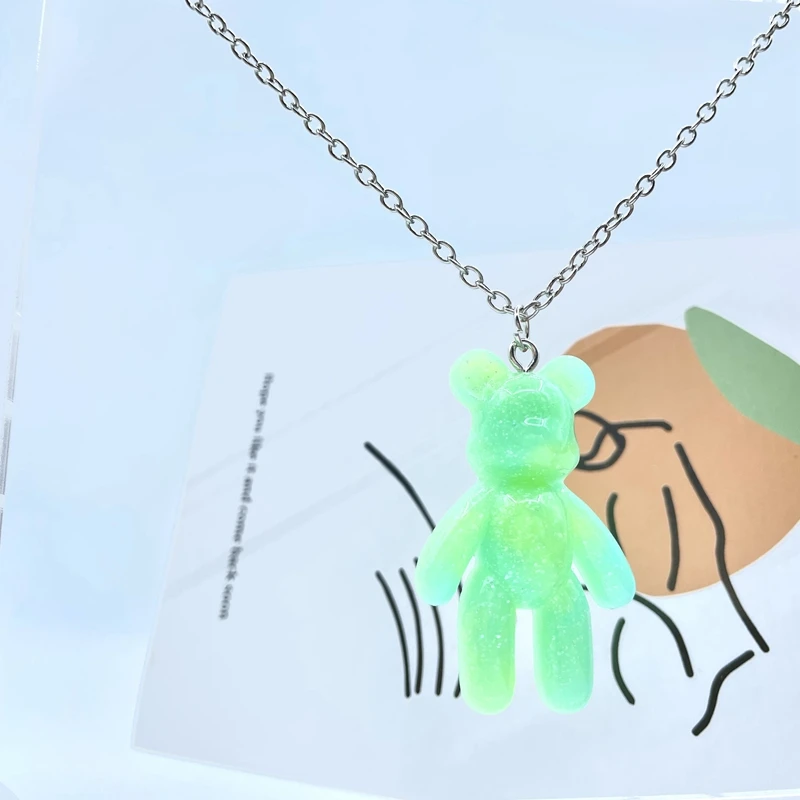 Новая мода 7 цветов милый медведь кулон ожерелье детский подарок на день рождения