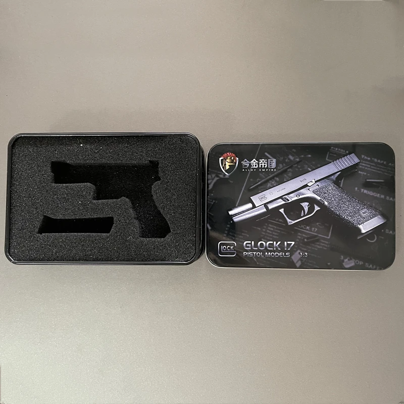 

1:3 Glock 17 Gun Model Keychain Boutique Packaging Metal Display Box
