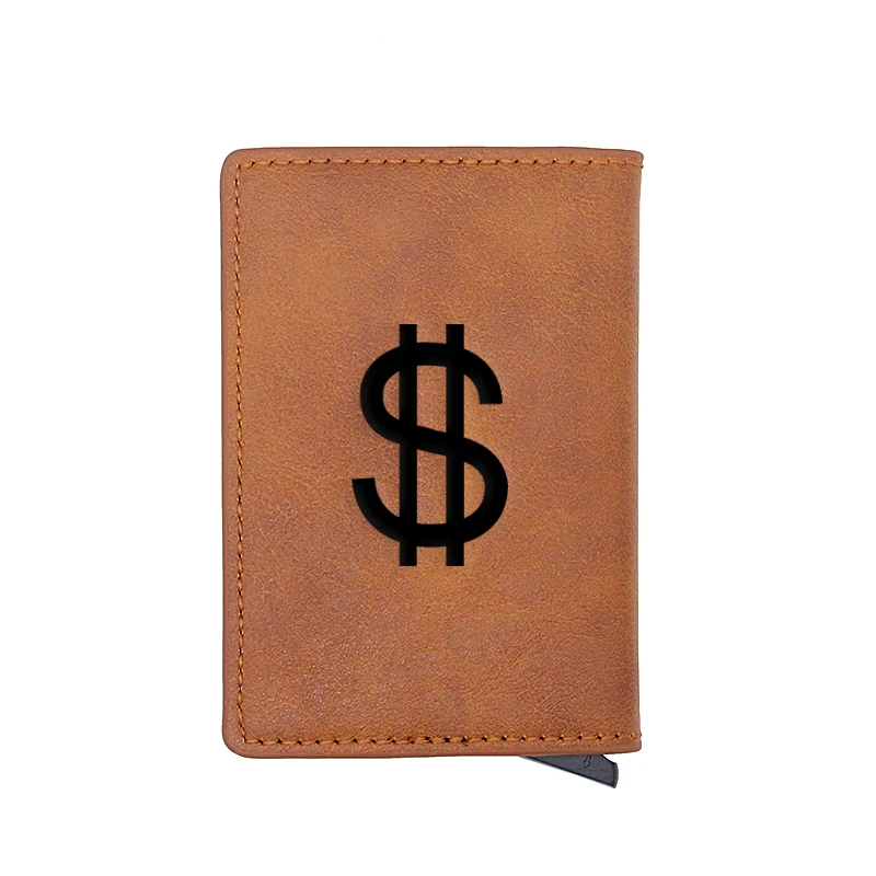 

Classic Fashion Dollar Sign Design Card Holder Wallets Men Women Rfid Leather Short Purse Slim Mini Wallet Small Money Bag