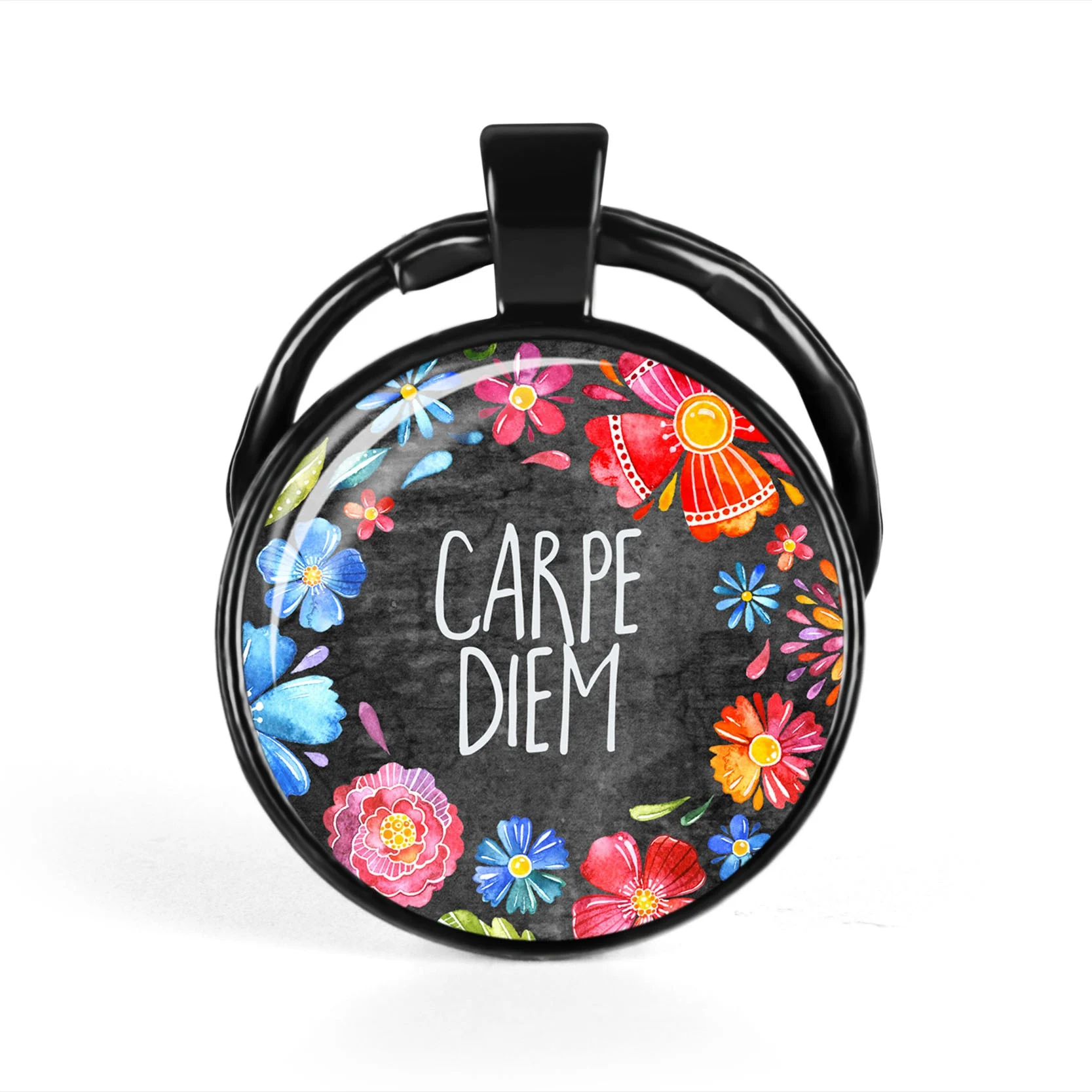 Модные Библейские стихи пословицы черное дно цветочный узор брелок стеклянный