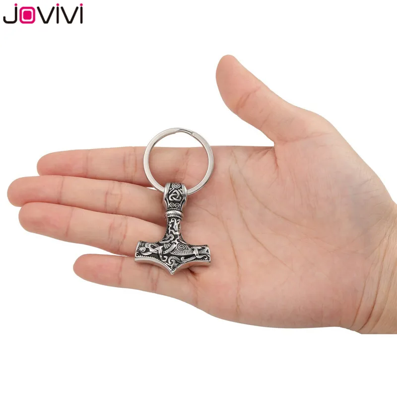 Брелок JOVIVI из нержавеющей стали молот Тора викинги топор оружие Бог войны символ