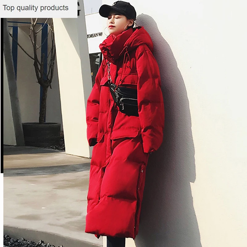 Новинка 2020 осенне зимнее пуховое пальто с хлопковой подкладкой Женская Длинная