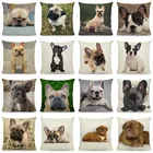 Чехол для подушки XUNYU 45x45, наволочка для Наволочка украшения для дома с французским бульдогом, декоративный домашний диван, автомобильное кресло DWG038