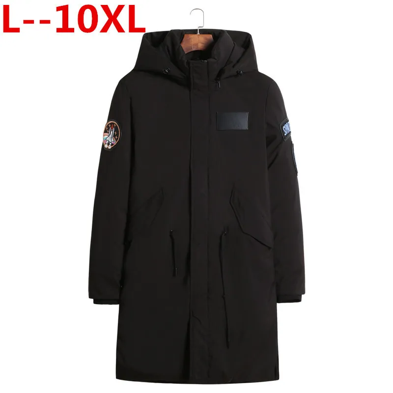 

plus size 10XL 9XL 8XL 6XL Casual Men Winter Coat Warm Jacket Medium Long Thickening Windproof Coat For Male Large big