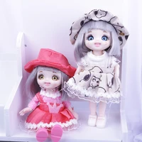 newest 16cm bjd doll 13 moveable joint dolls yellow blue eyes bjd toy smile laugh face dress up make up toys girls gift dolls