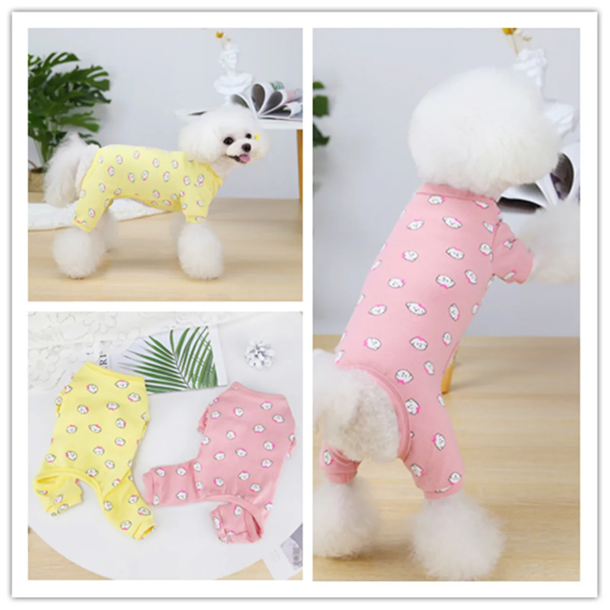 

Pet Clothing Autumn and Winter Schnauzer Teddy Small Dog 21 Puppy Four-legged Home Service Puppy Clothes Dog Pajamas