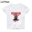 Детская футболка с милым принтом в стиле Харадзюку, очень странные дела 3, детская модная летняя свободная одежда с круглым вырезом