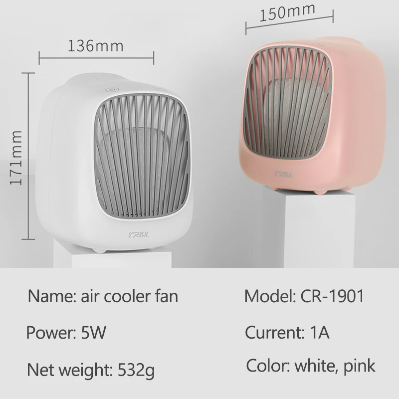 

Air Conditioner Fan USB Charge Cooling Fan Nano Humidification Mini Portable Air Cooler Fan Desktop Ventilator Purifying Air