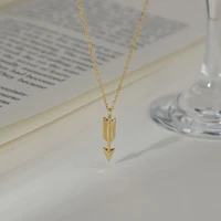 creative trend new 14k feather arrow sweater necklace girls light luxury temperament gold clavicle chain stainless steel jewelry
