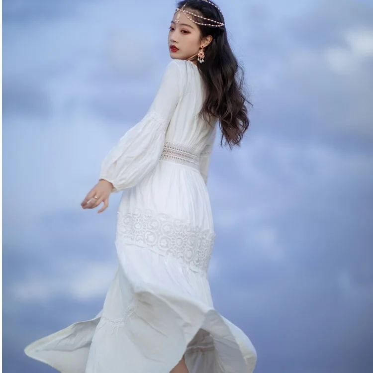 

Dress 2021 New Women's Clothing Slimming Sun Protective Seaside Vacation Travel Desert Travel Dress Super Fairy