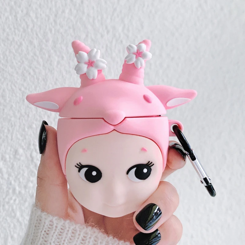 Cupid B 3D мультфильм Рик и Морти чехол для наушников s для AirPods 1 2 Bluetooth гарнитура зарядная Коробка Чехол для наушников силиконовый чехол с крючком - Цвет: Cupid B