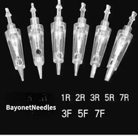 100pcs bayonet port cartridges needles sterilized permanent makeup machine needles for tattoo eyebrow liner lips supplies