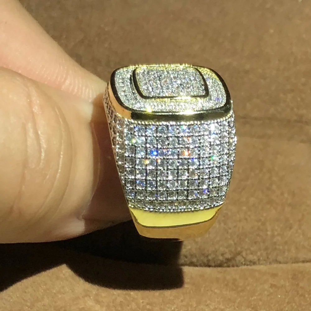 Роскошное кольцо в стиле хип хоп с микро проложить камнями CZ все кольца со льдом