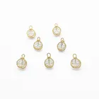 Новое поступление! Круглые серьги с золотистыми кристаллами, 14 Х9 мм, 50 шт.