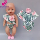 Летнее бикини для куклы размером 17 дюймов 43 см, одежда для плавания для новорожденных, летняя одежда для куклы размером 18 дюймов