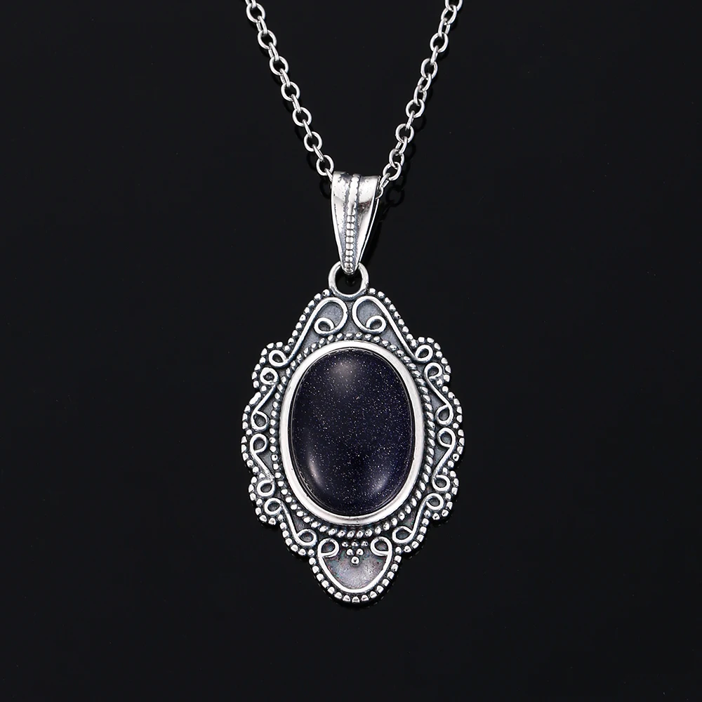 Классический натуральный Бирюзовое Ожерелье Подвески 925 стерлингового серебра