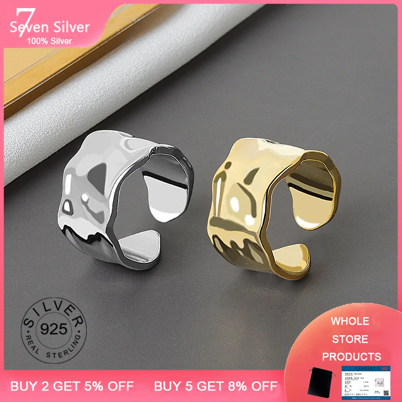 

925 Sterling Silver Engagement Rings for Women bump Trendy Irregular Geometric Handmade Jewelry Valentine's day Gifts