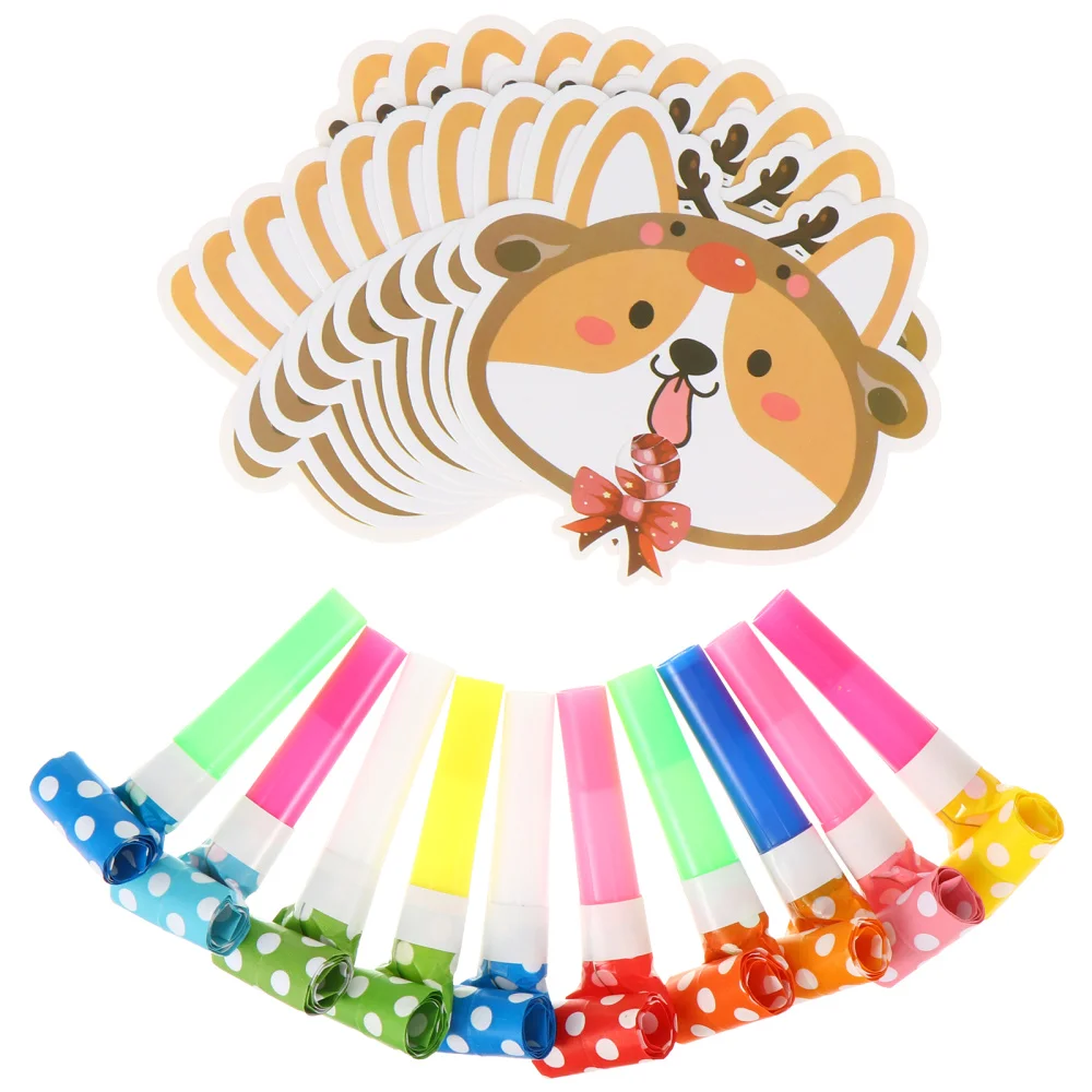

1 Set 20Pcs Lovely Cheering Blowouts Fun Kids Birthday Party Props Party Whistles