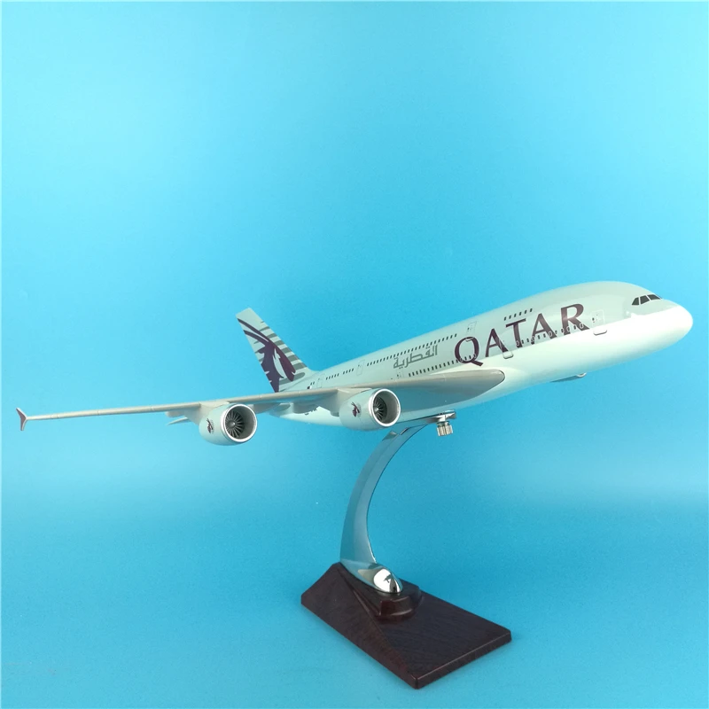 1:200 масштаб Airbus A380 катарский самолет модель 37 см самолет сплав самолет W база коллекционный дисплей пластиковая игрушка Коллекция подарок
