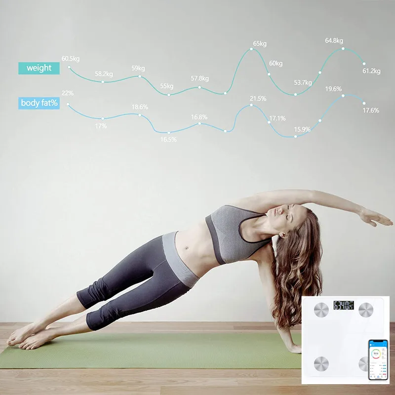 Весы Sinocare для измерения жира тела светодиодный дисплей Bluetooth ванной | Красота и